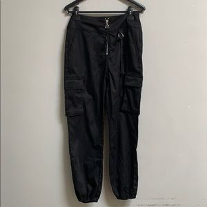 Black cargo joggers